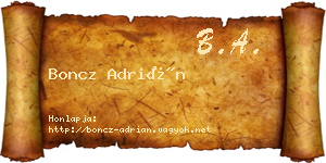 Boncz Adrián névjegykártya